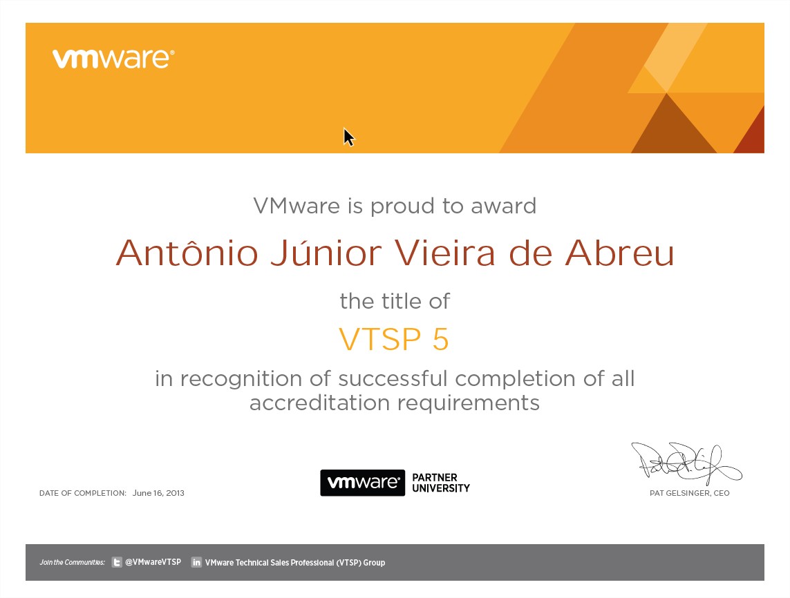 VMware Certified VTSP